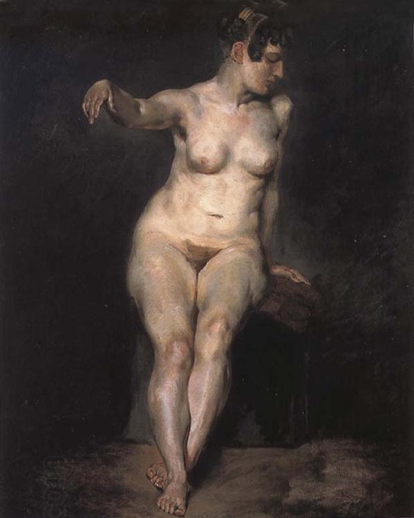 Eugene Delacroix Seated Nude